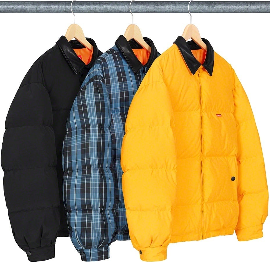Leather Collar Puffy Jacket